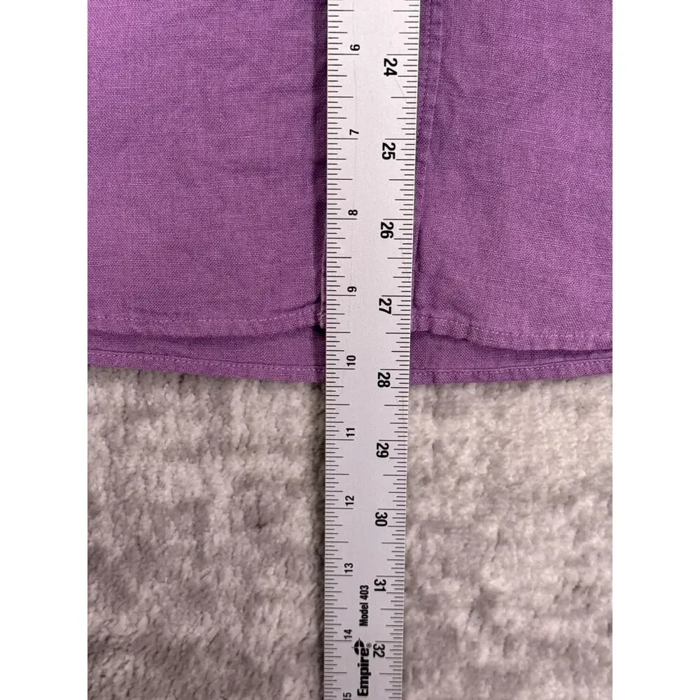 J Crew Shirt Small Mens Purple Baird McNutt Irish Linen Short Sleeve Button